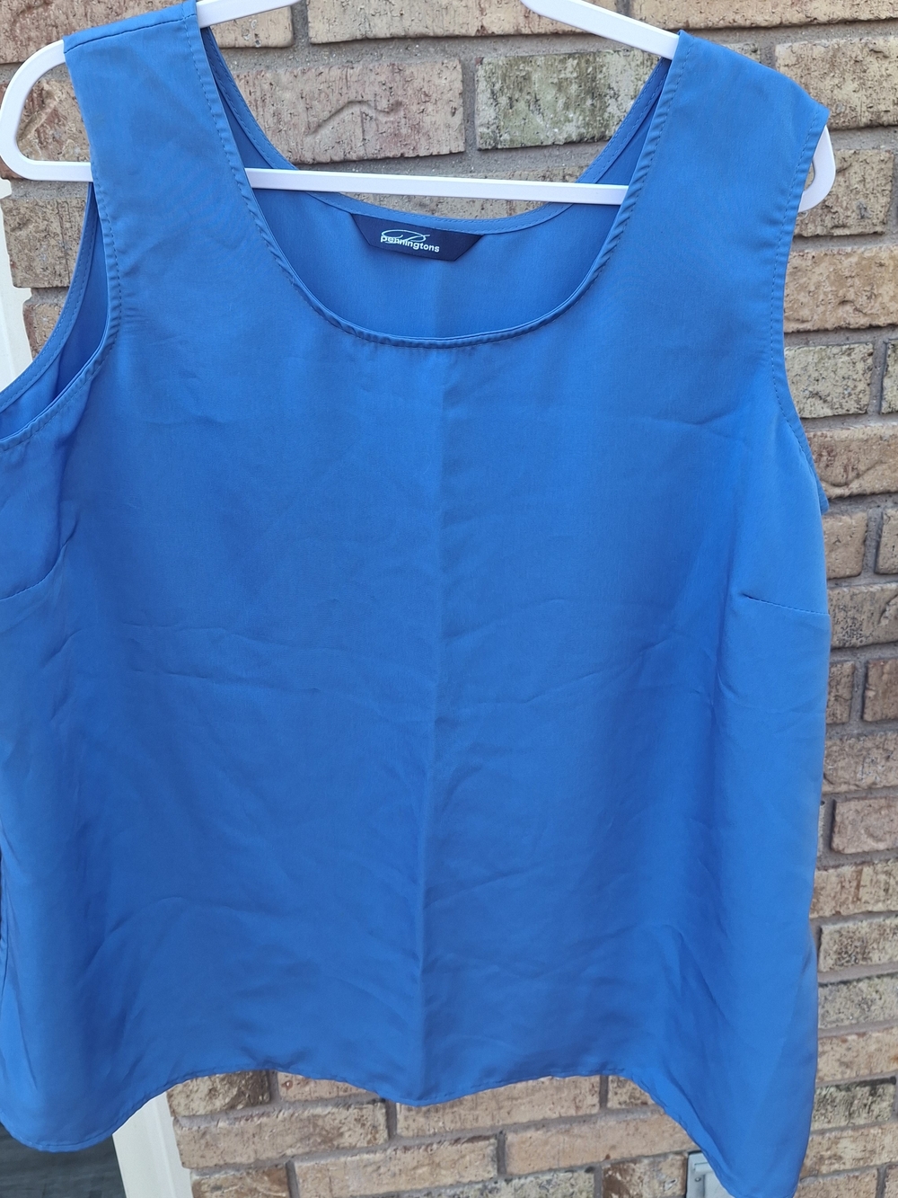 💥3/$20💥 Penningtons Blue Sleeveless Satin-Feel Tank Top Blouse Size 22